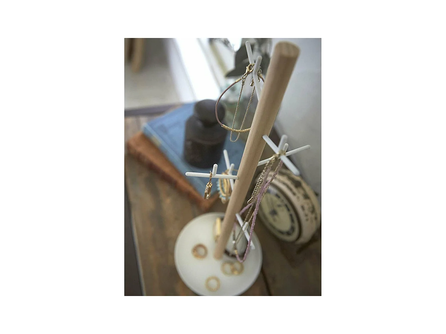 Arbre à bijoux avec 6 branches et socle récipient