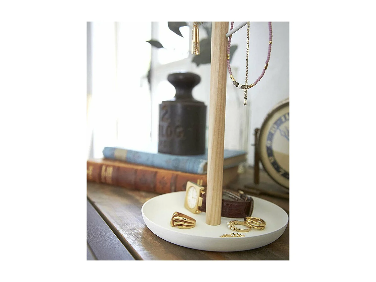 Arbre à bijoux avec 6 branches et socle récipient