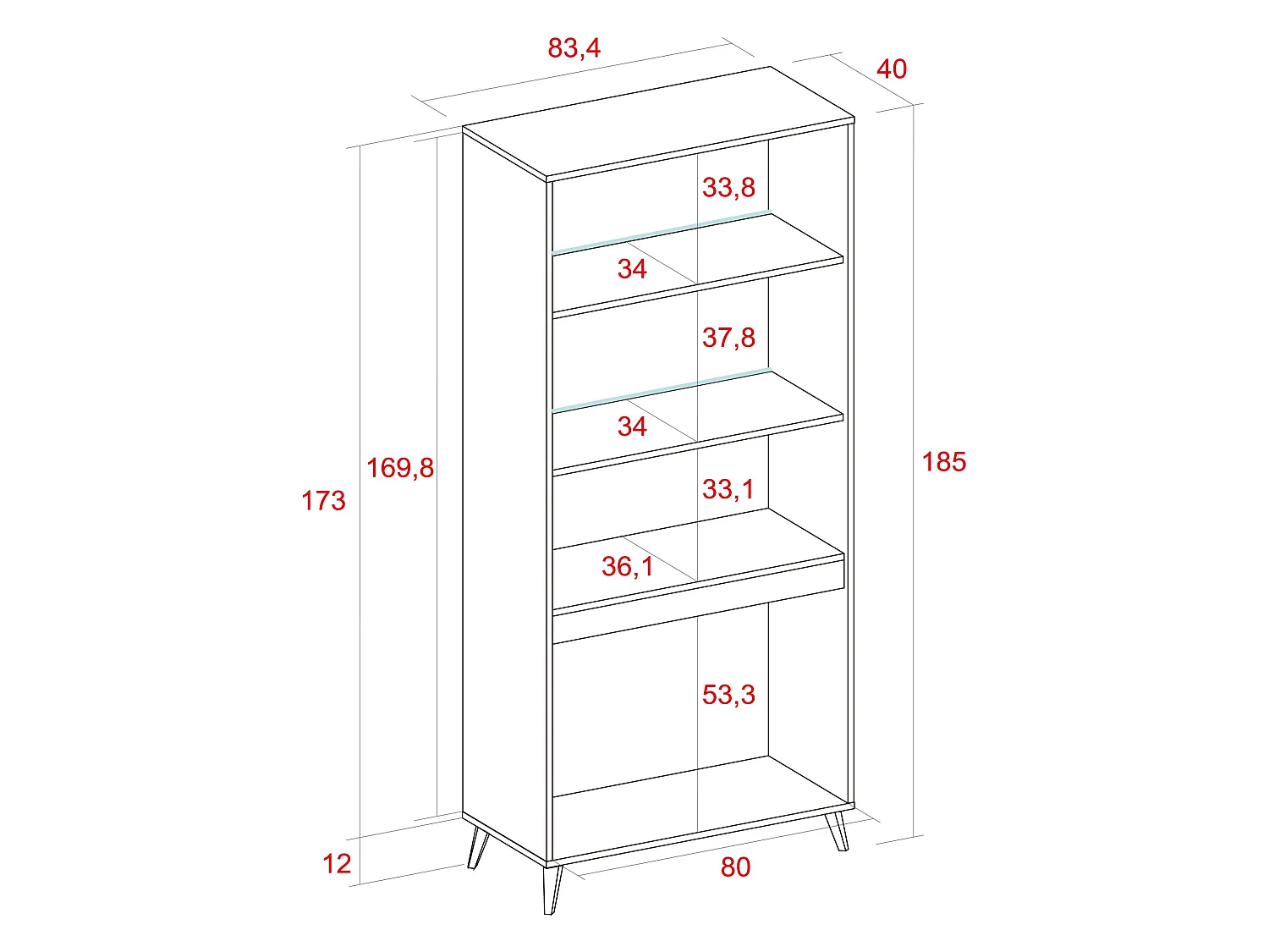 Vitrine 3 portes, Ilumination LED inclus, Couleur Chêne, Gris.   83.4x40x185cm