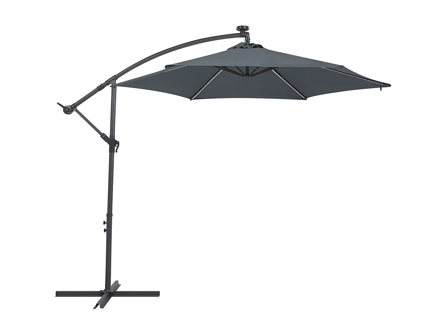 Parasol déporté LED 285 cm CORVAL Gris graphite