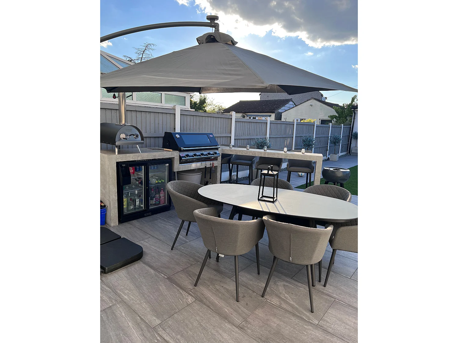 Parasol déporté LED 285 cm CORVAL Gris graphite