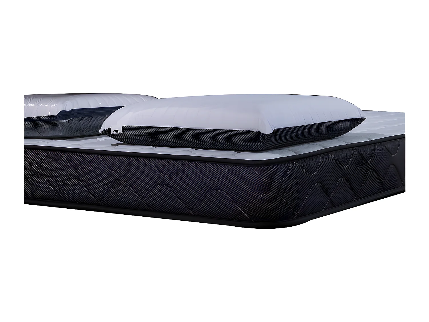 Matelas Memory mémoire de forme 50kg/m3 - 19cm - 140x200cm et 2 Oreillers viscoélastiques 60x60cm