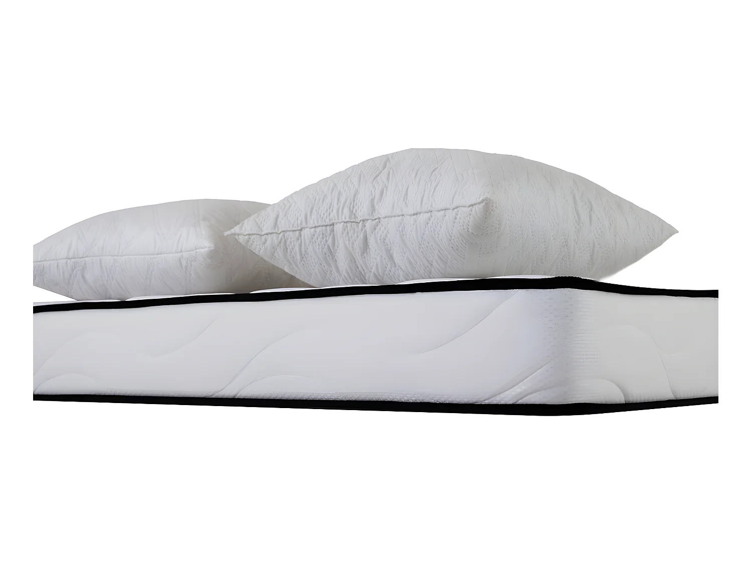 Matelas mousse Confort 140x200cm - mousse  - 18 cm - 2 Oreillers accueil mémoire de forme 60x60cm