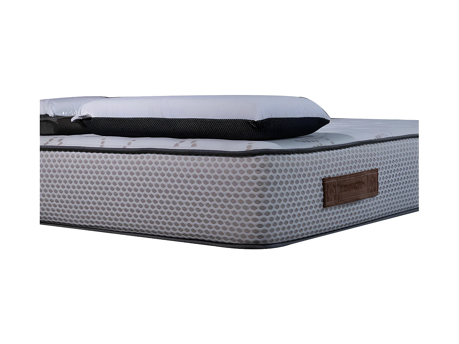 Matelas mousse Cosmos White - 140x200cm et 2 Oreillers 70x40cm - accueil mémoire de forme - 28 cm