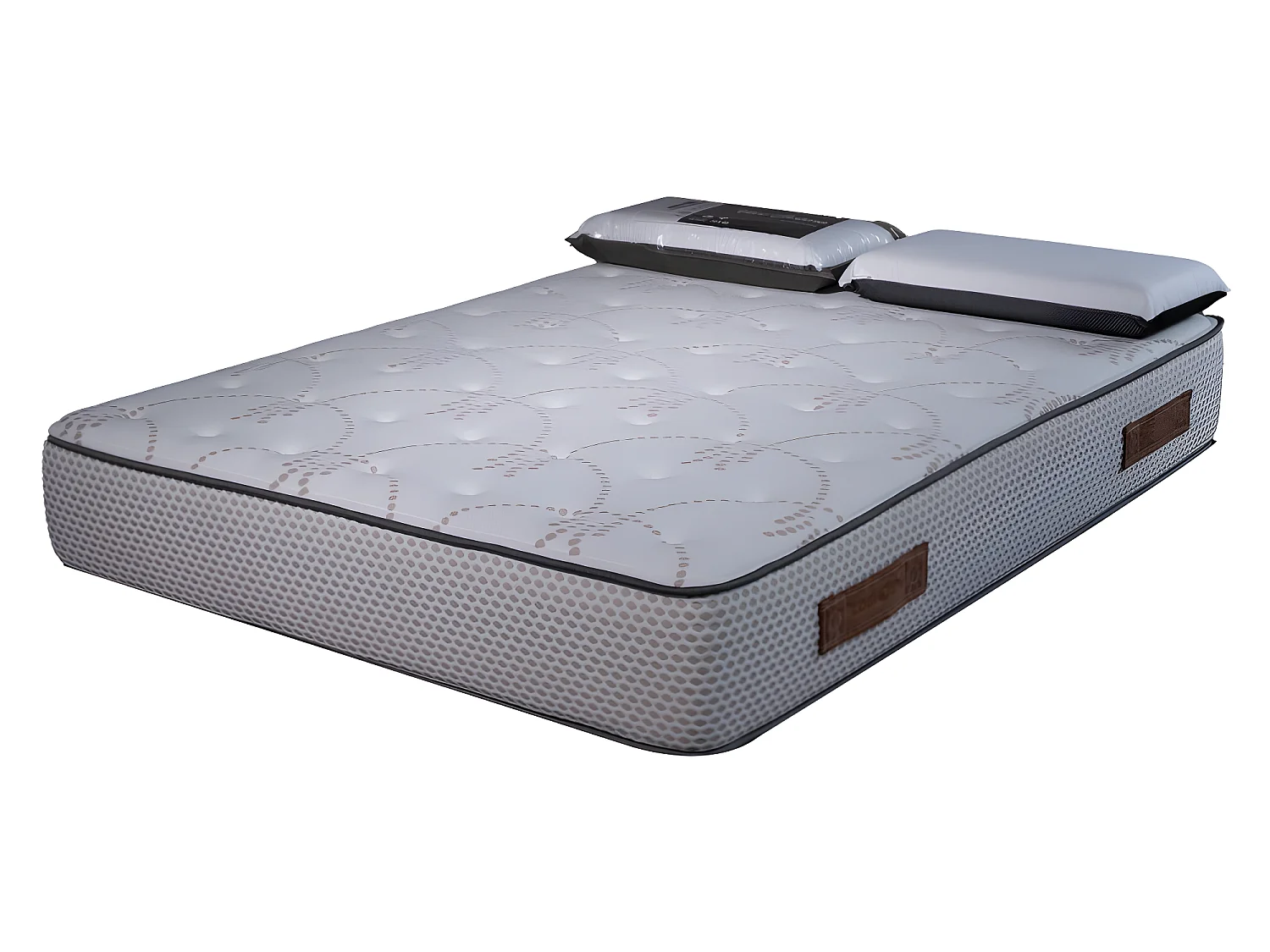 Matelas mousse Cosmos White - 140x190cm et 2 Oreillers 70x40cm - accueil mémoire de forme - 28 cm