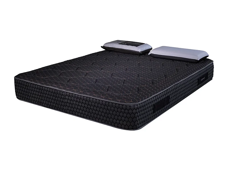 Matelas mousse Cosmos Black - 180x200cm et 2 Oreillers 70x40cm - accueil mémoire de forme - 28 cm