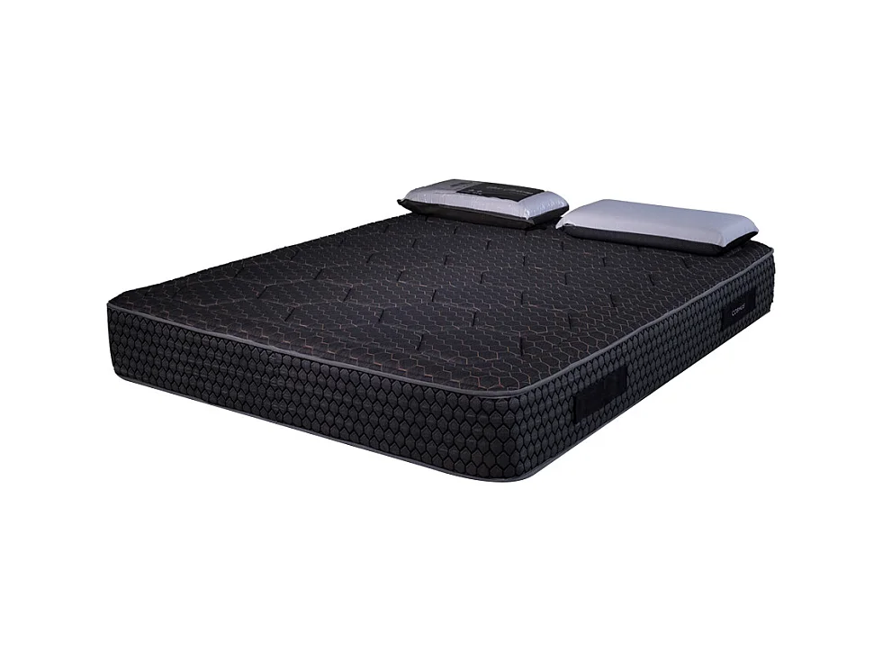 Matelas mousse Cosmos Black - 180x200cm et 2 Oreillers 70x40cm - accueil mémoire de forme - 28 cm