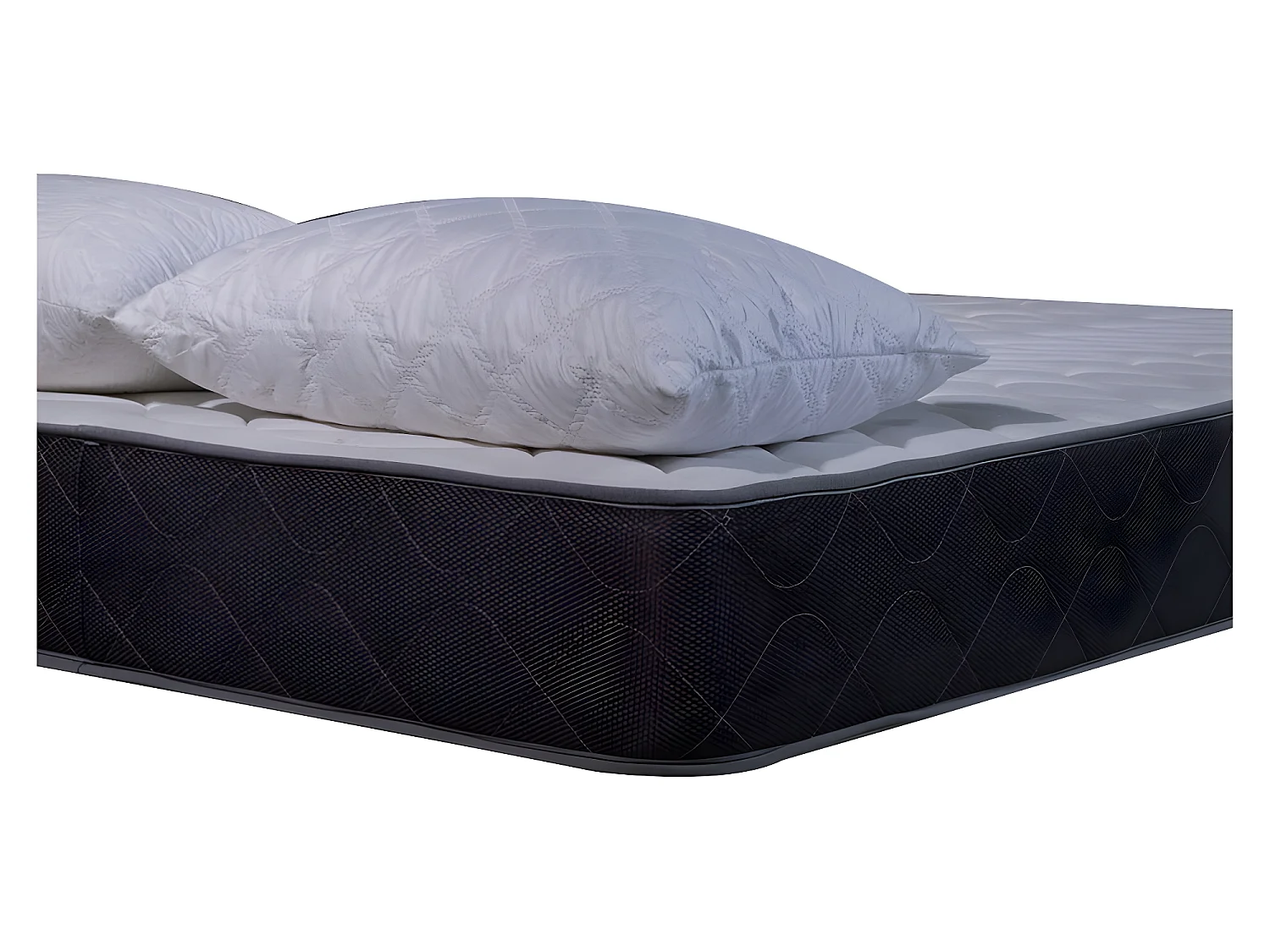 Matelas mousse Luxe - 200x200cm et 2 Oreillers accueil mémoire de forme 50x70cm - mousse - 24 cm