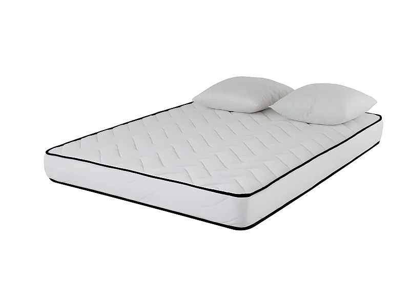 Matelas mousse Confort 160x200 - mousse  - 18 cm - 2 Oreillers accueil mémoire de forme 60x60cm