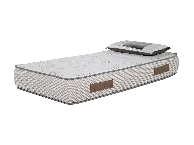 Matelas mousse Cosmos White - 90x190cm et 1 Oreiller 70x40cm - accueil mémoire de forme - 28 cm