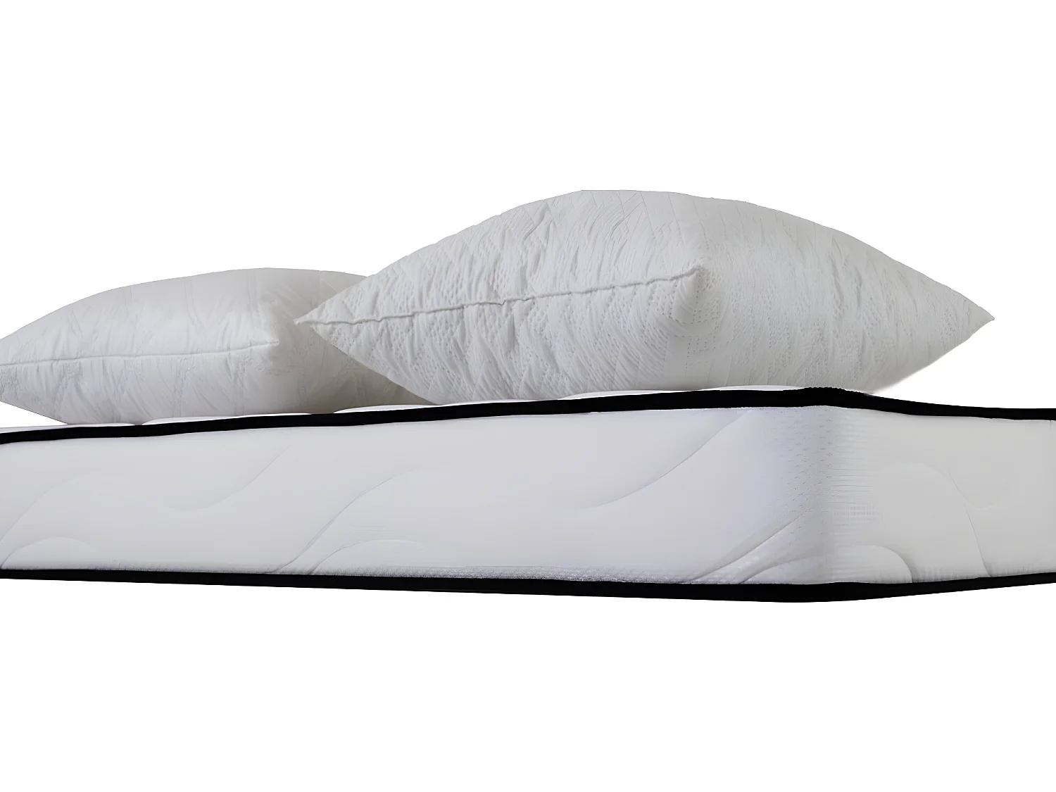 Matelas mousse Confort 140x190cm - mousse  - 18 cm - 2 Oreillers accueil mémoire de forme 60x60cm