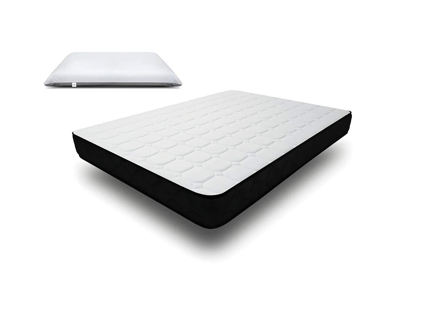 Matelas mousse Memory - 90x190cm et 1 Oreiller 70x40cm - accueil mémoire de forme 50kg/m3 - 19 cm