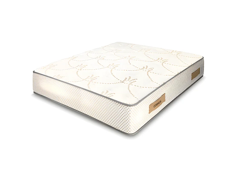 Matelas mousse Cosmos White - 140x190cm - accueil mémoire de forme 50kg/m3 et 12 zones - 28 cm