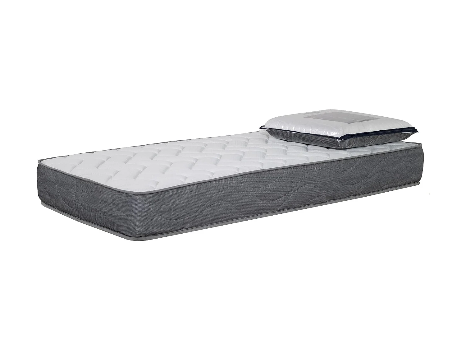 Matelas mousse Luxe - 90x190cm et 1 Oreiller accueil mémoire de forme 60x60cm - mousse - 24 cm