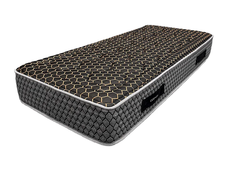 Matelas mousse Cosmos Black - 90x190cm - accueil mémoire de forme 50kg/m3 et 12 zones - 28 cm