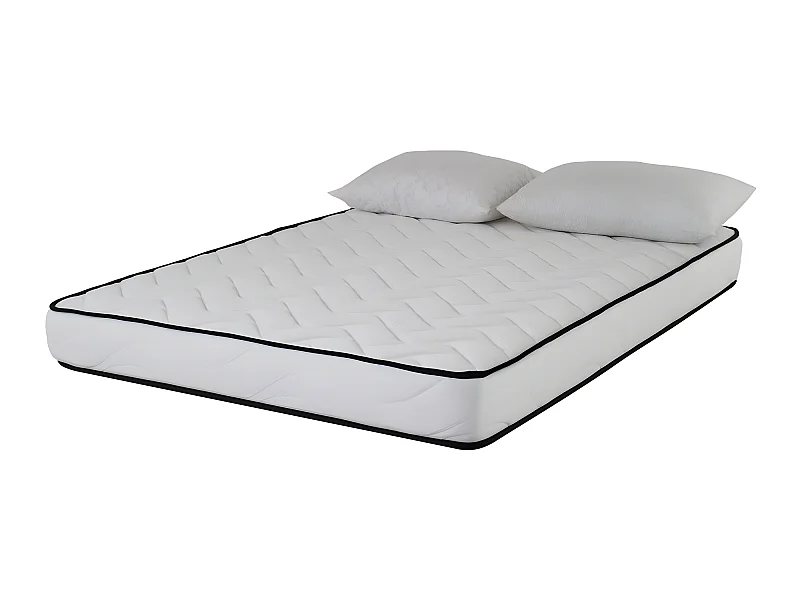 Matelas mousse Confort 140x200cm - mousse  - 18 cm - 2 Oreillers accueil mémoire de forme 50x70cm
