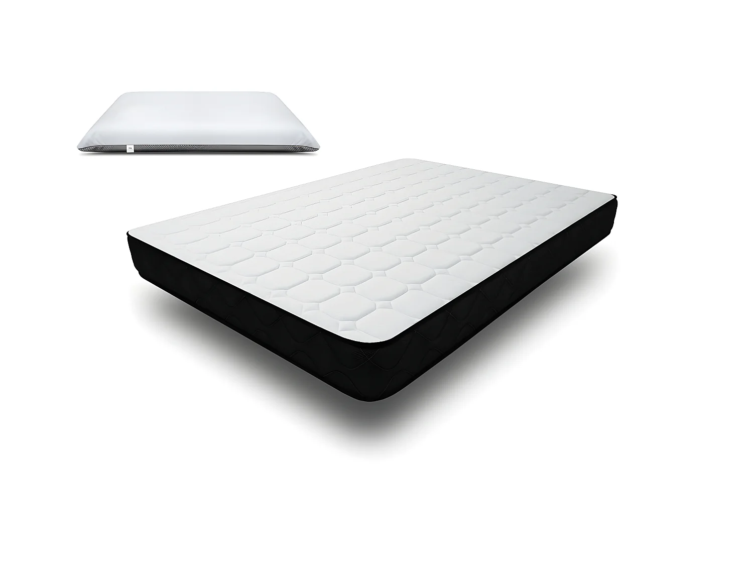 Matelas Memory mémoire de forme 50kg/m3 - 19 cm - 90x190cm et 1 Oreiller viscoélastique 60x60cm