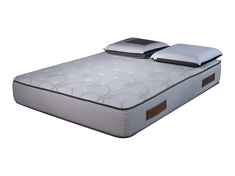Matelas Cosmos White mémoire de forme - 28 cm - 140x190cm avec 2 Oreillers viscoélastiques 60x60cm