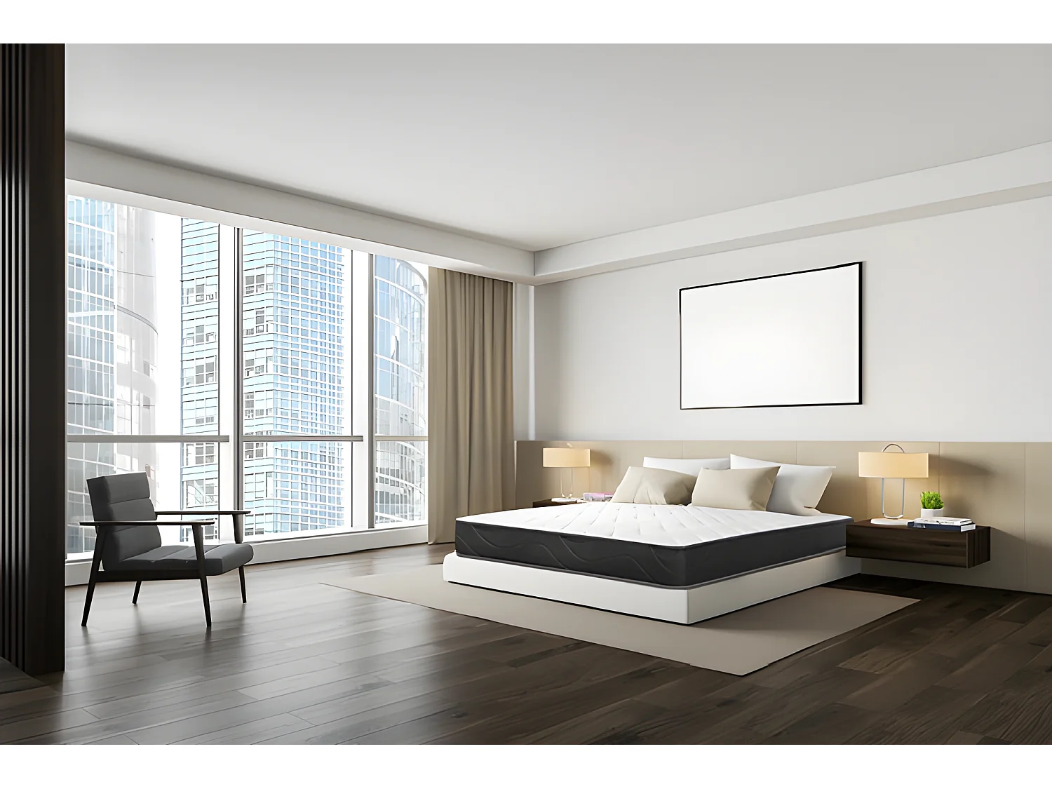 Matelas mousse Luxe - 140x200cm - mousse 35kg/m³ - 24 cm