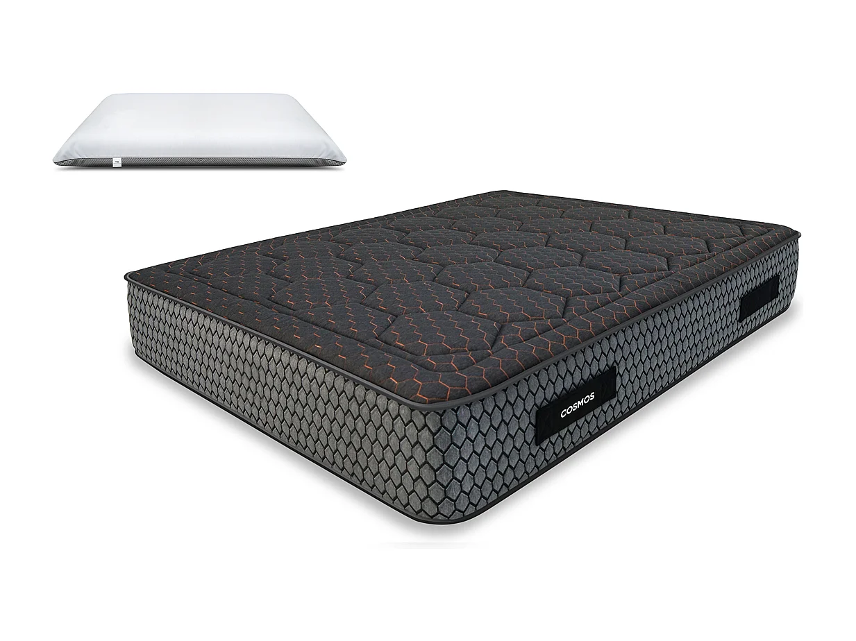 Matelas Cosmos Black mémoire de forme - 28 cm - 90x190cm avec 1 Oreiller viscoélastique 60x60cm