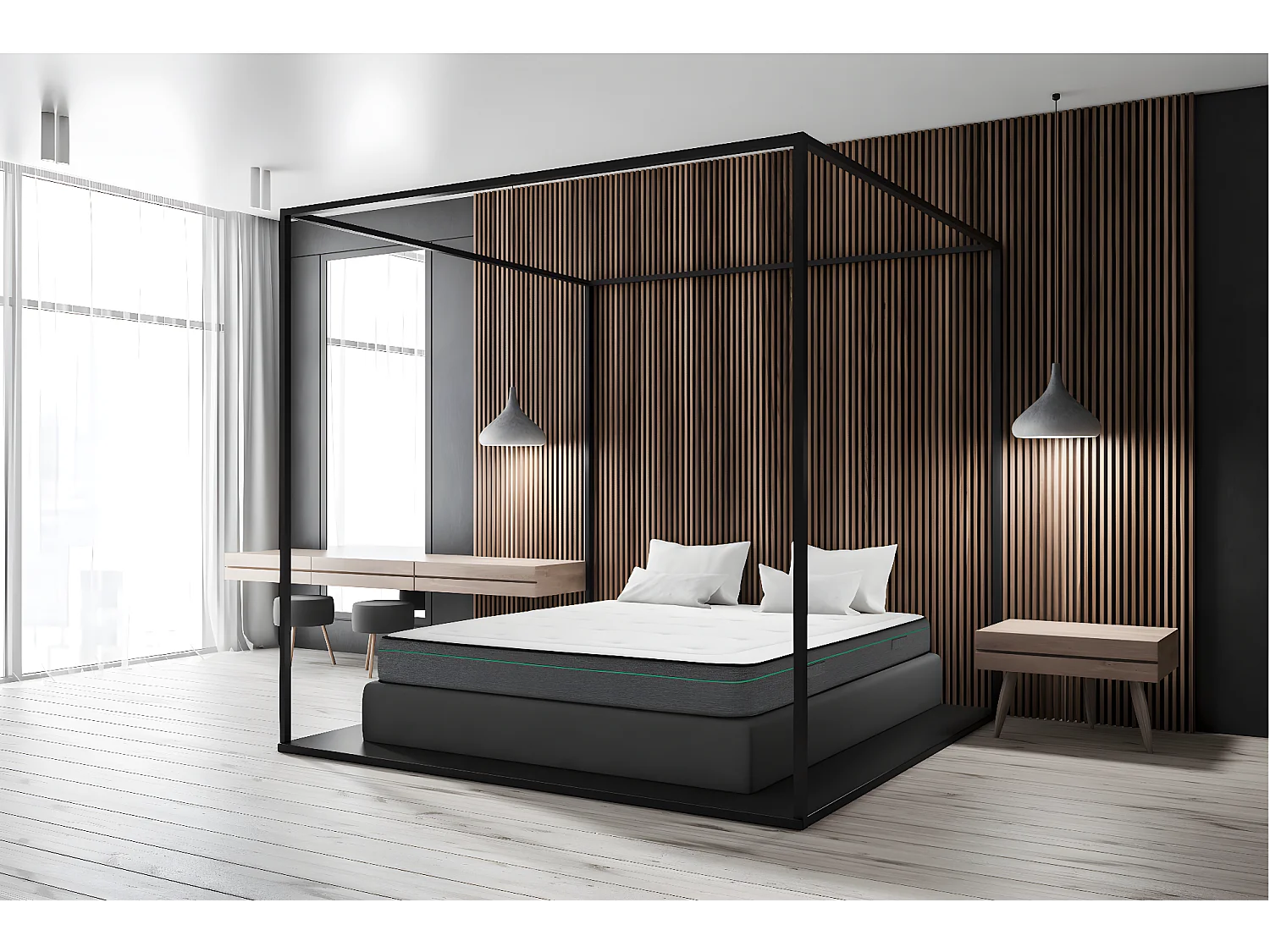 Matelas mousse Dream - 90x190cm et 1 Oreiller 70x40cm - accueil mémoire de forme - 23 cm