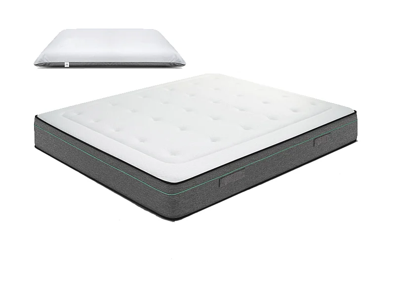 Matelas mousse Dream - 90x190cm et 1 Oreiller 70x40cm - accueil mémoire de forme - 23 cm