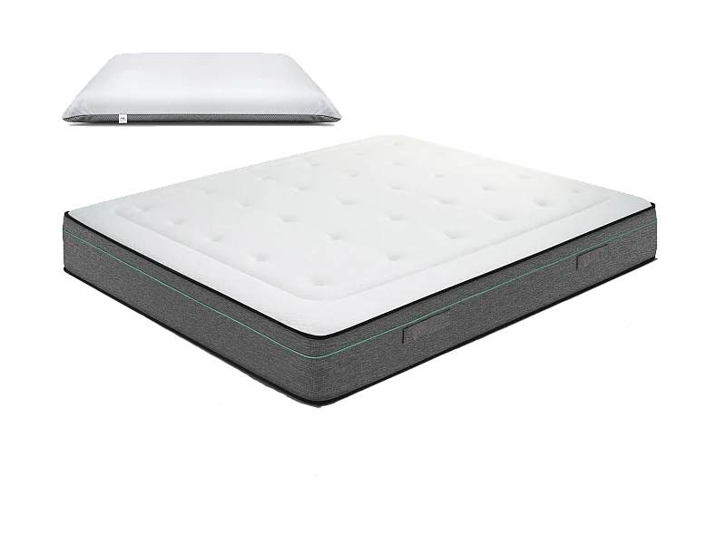 Matelas mousse Dream - 90x190cm et 1 Oreiller 70x40cm - accueil mémoire de forme - 23 cm
