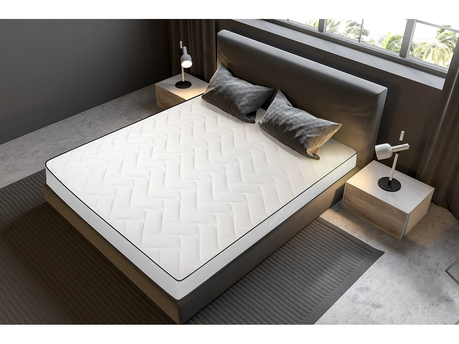 Matelas mousse Confort - 90x190cm - mousse 25kg/m³ - 18 cm