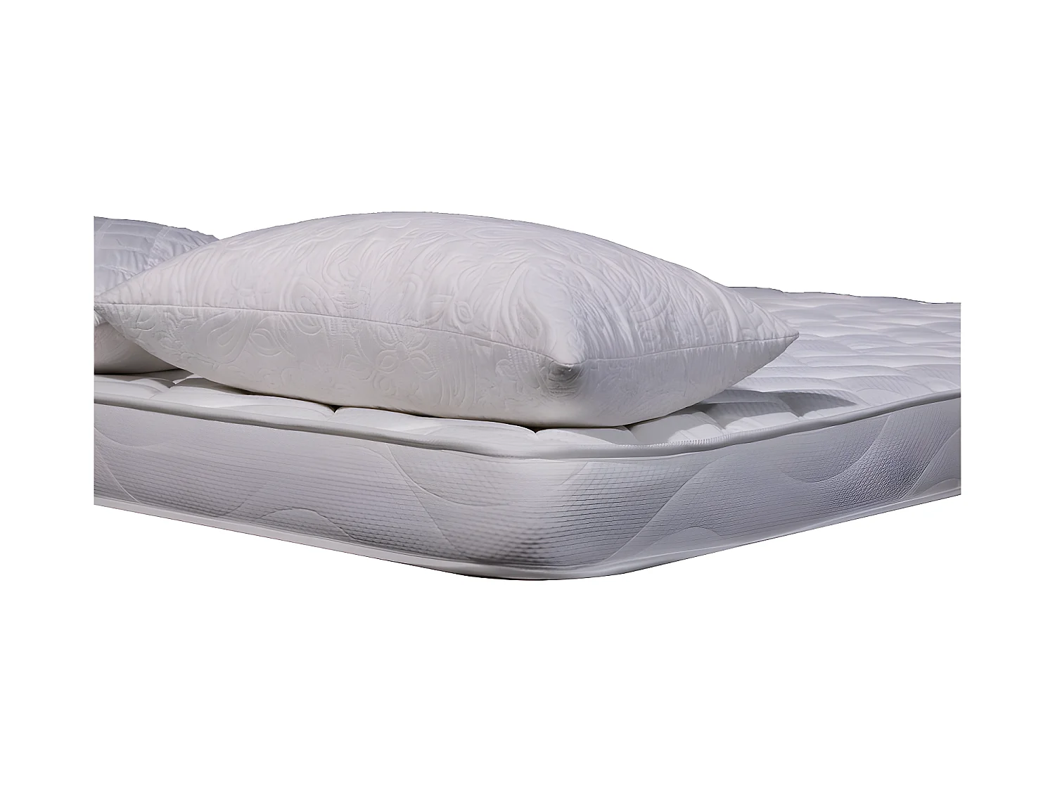Matelas mousse ECO - 140x200cm et 2 Oreillers accueil mémoire de forme 50x70cm - mousse  - 14 cm