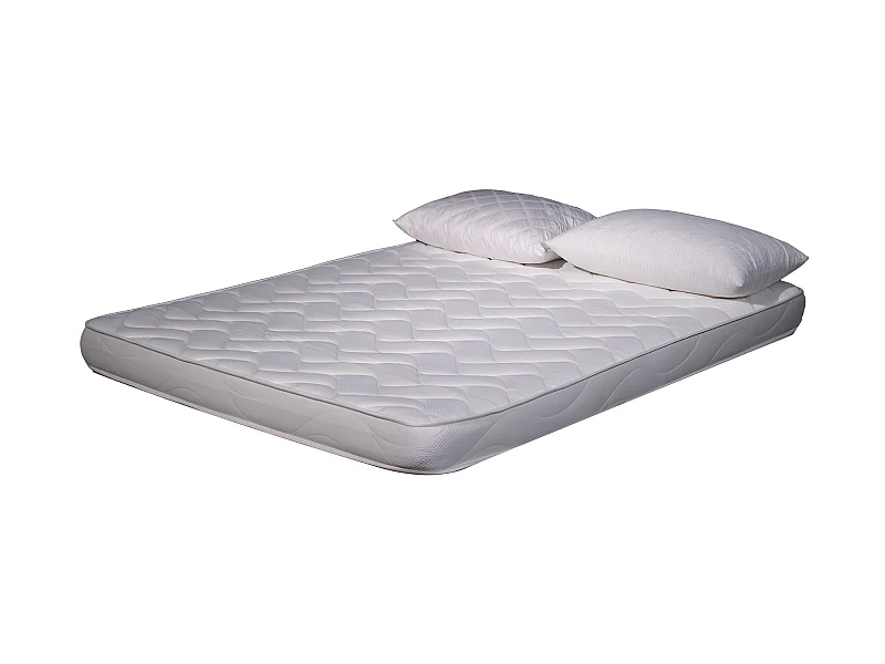 Matelas mousse ECO - 160x200 et 2 Oreillers accueil mémoire de forme 50x70cm - mousse  - 14 cm