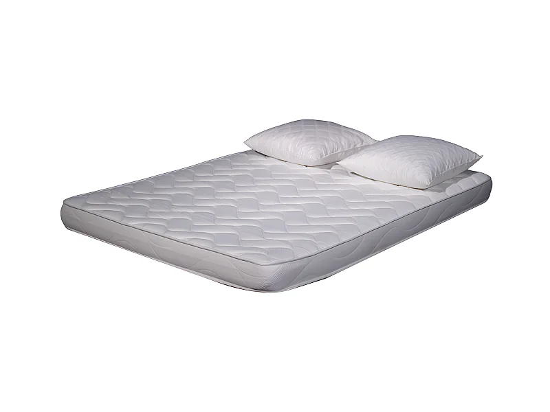Matelas mousse ECO - 140x190cm et 2 Oreillers accueil mémoire de forme 60x60cm - mousse  - 14 cm