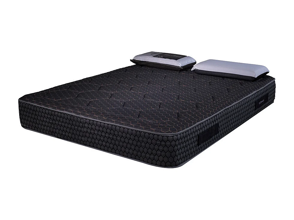 Matelas mousse Cosmos Black - 160x200 et 2 Oreillers 70x40cm - accueil mémoire de forme - 28 cm