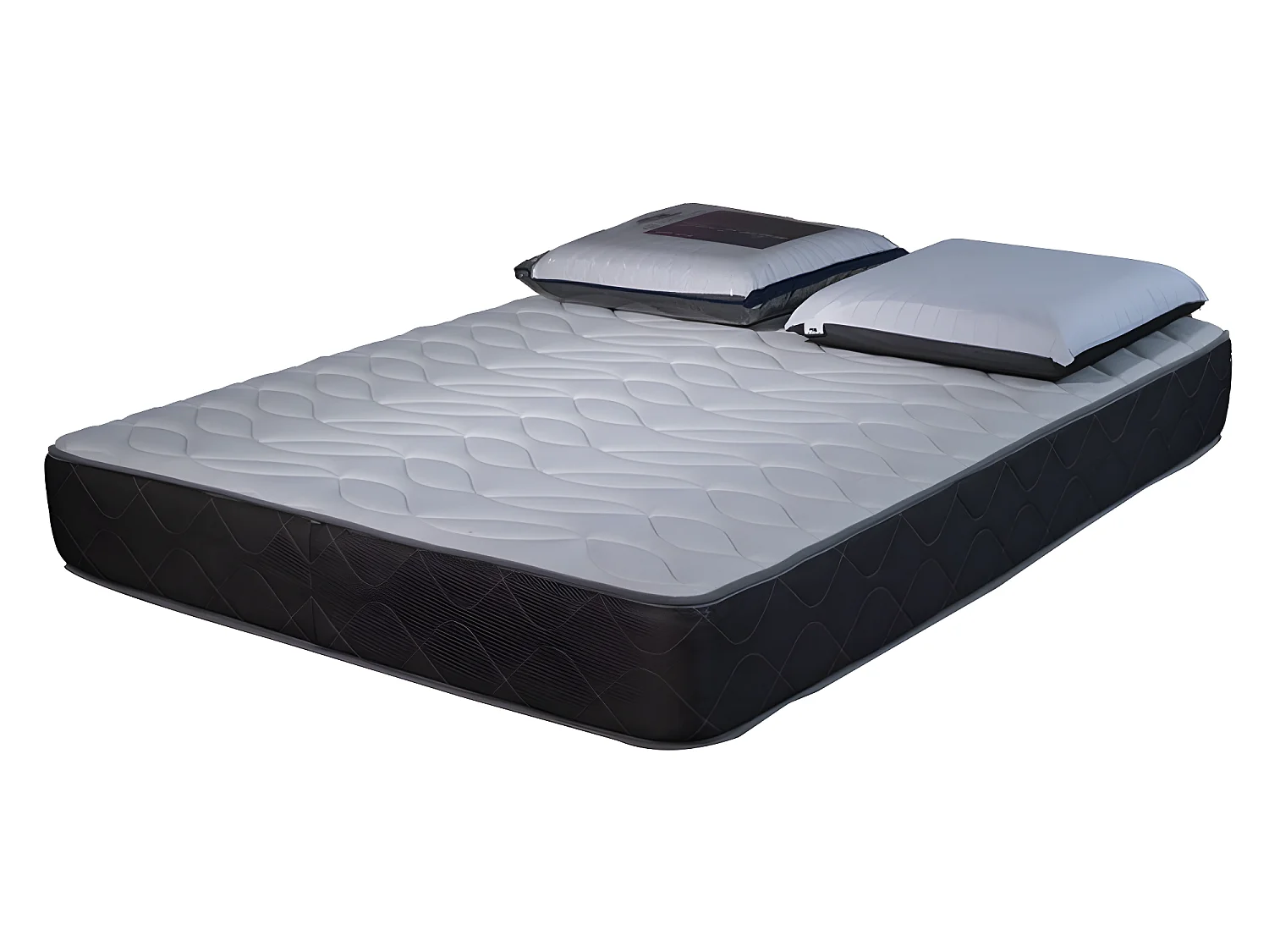 Matelas Luxe mousse 35kg/m³ - 24 cm - 140x200cm avec 2 Oreillers viscoélastiques 60x60cm