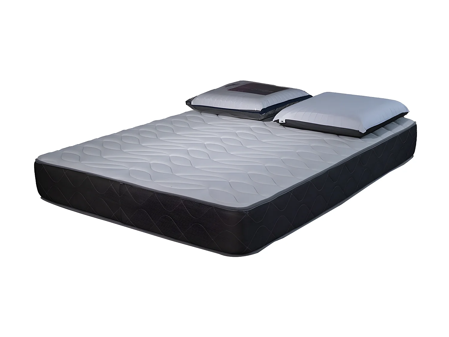 Matelas Luxe mousse 35kg/m³ - 24 cm - 140x200cm avec 2 Oreillers viscoélastiques 60x60cm