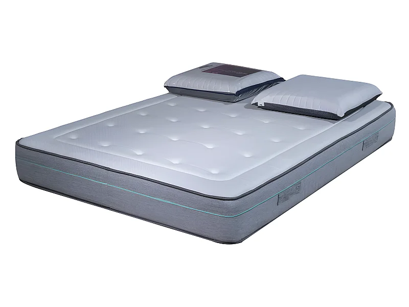 Matelas Dream mémore de forme 50kg/m³ - 23 cm 180x200cm avec 2 Oreillers viscoélastiques 60x60cm