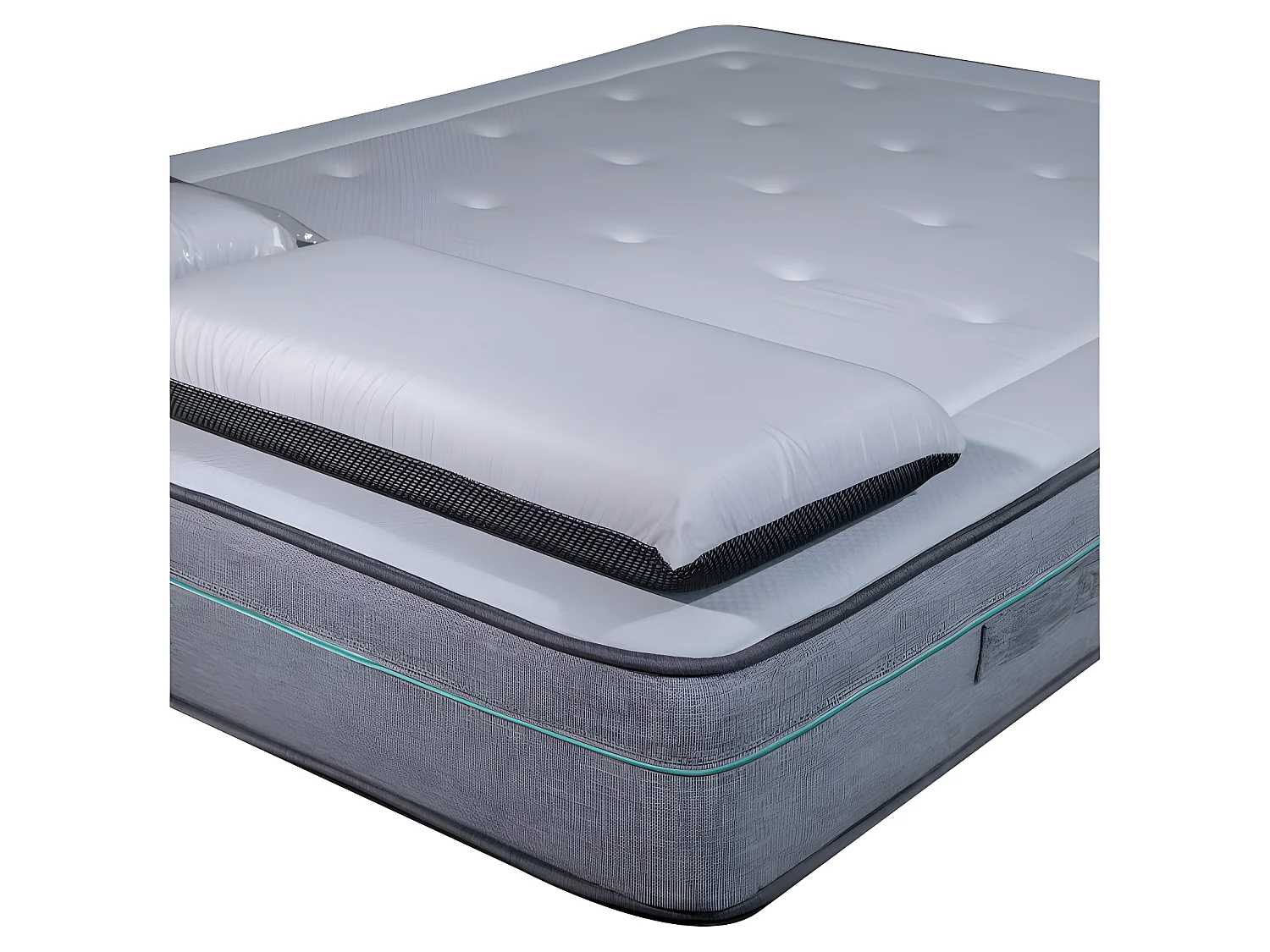 Matelas mousse Dream - 200x200cm et 2 Oreillers 70x40cm - accueil mémoire de forme - 23 cm