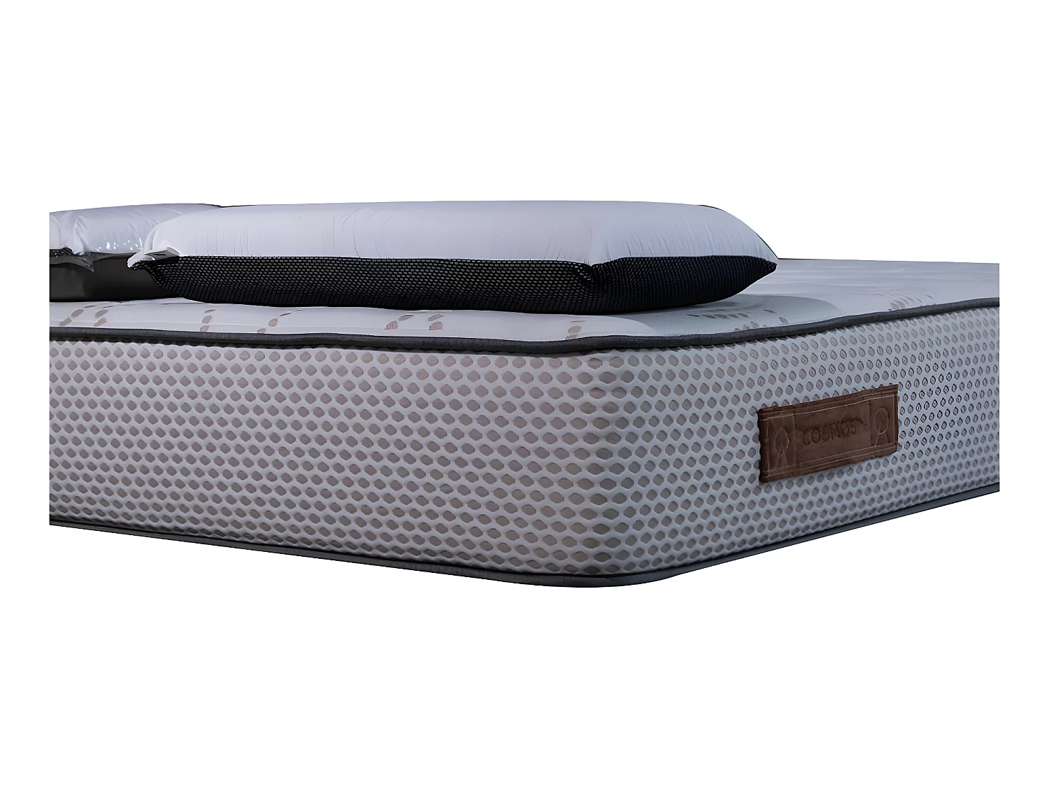 Matelas mousse Cosmos White - 200x200cm et 2 Oreillers 70x40cm - accueil mémoire de forme - 28 cm