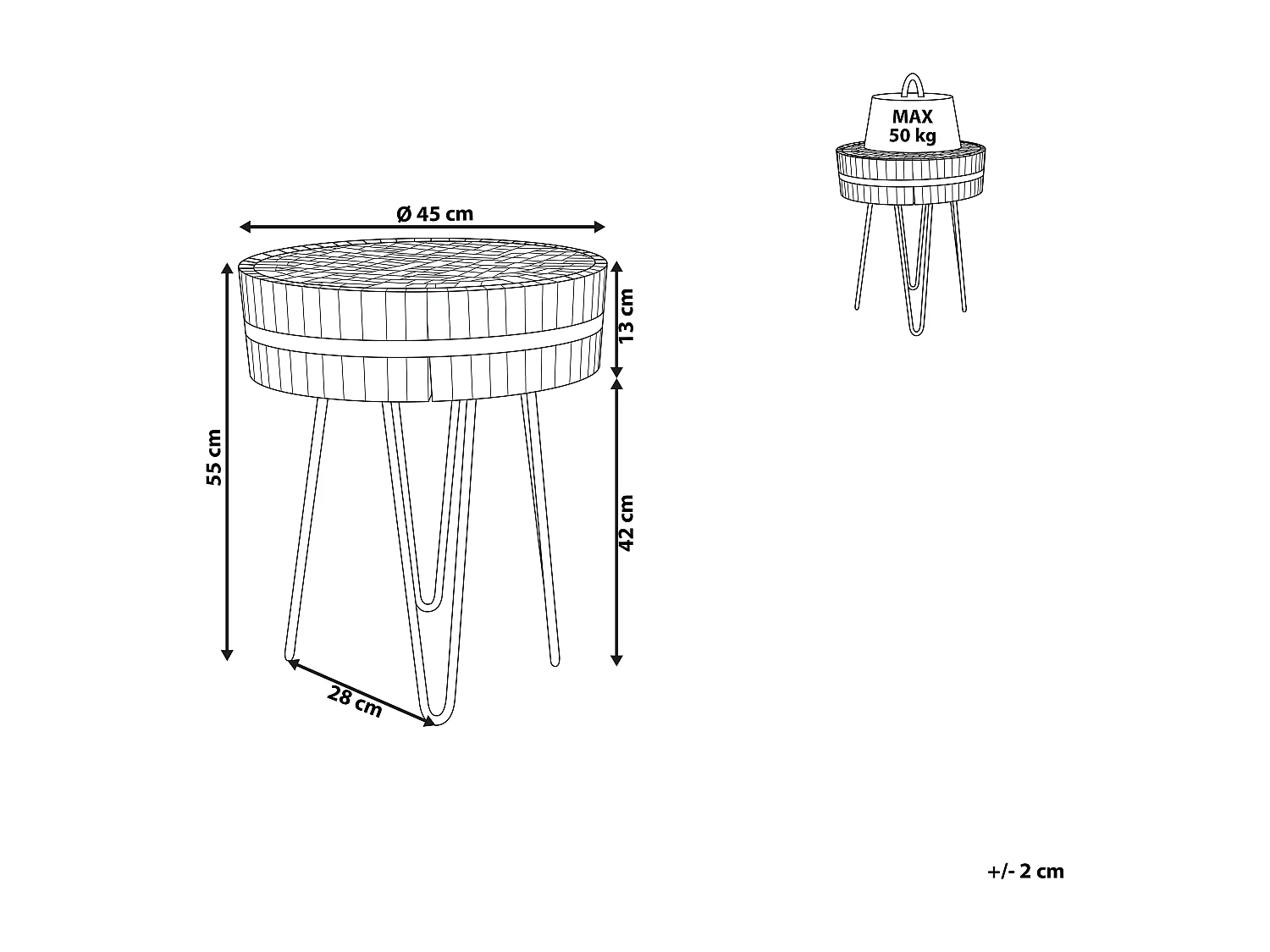 Table d'appoint TAKU Bois clair