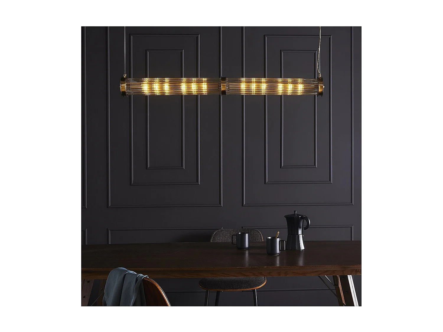 Suspension tube double verre métal laiton