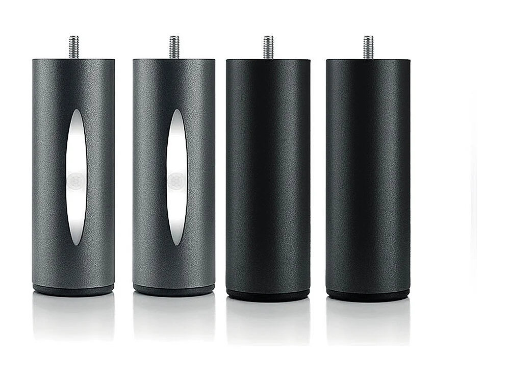 BELLECOUR LITERIE | Pied de lit cylindrique lumineux Noir Hauteur 16 cm (vendu à l'unité)