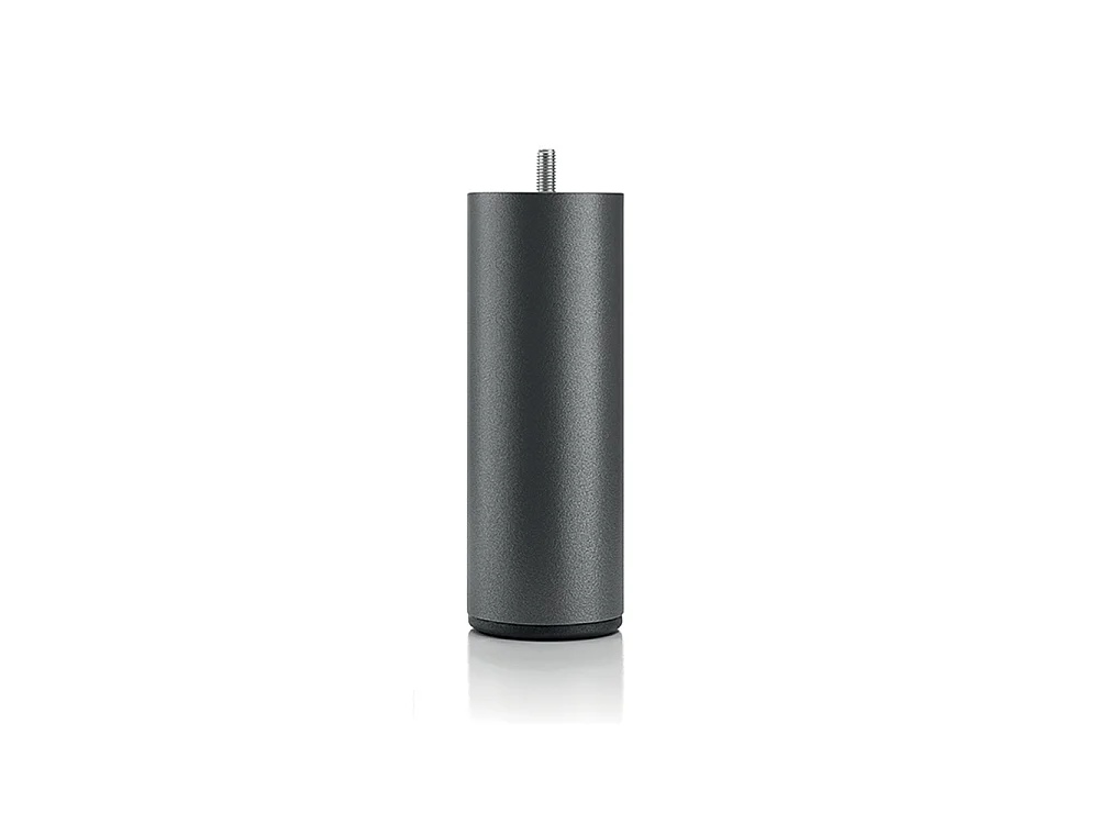 Jeu de 4 pieds de lit cylindriques métal noir - Hauteur 16 cm