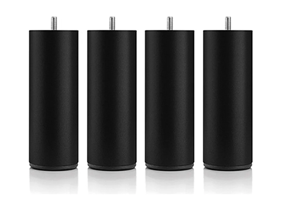 BELLECOUR LITERIE | Pied de lit cylindrique en métal Noir Hauteur 16 cm (vendu à l'unité)