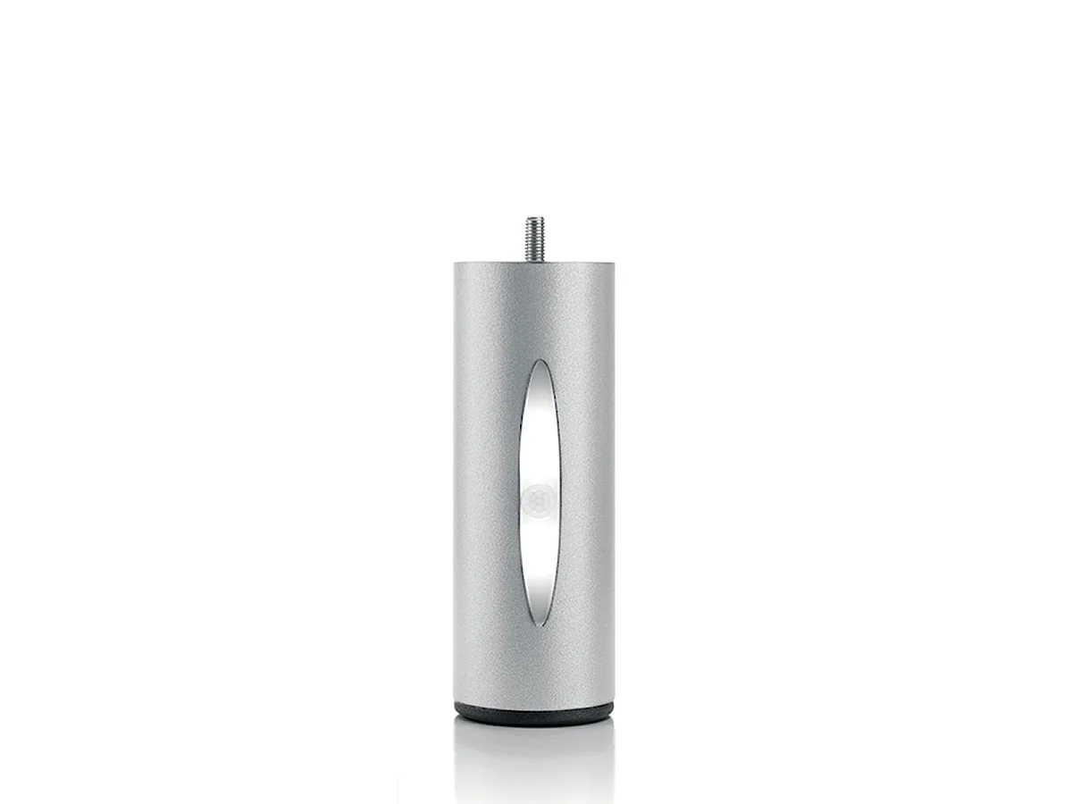 Jeu de 4 pieds de lit cylindriques - 2 lumineux + 2 métal noir - 16 cm