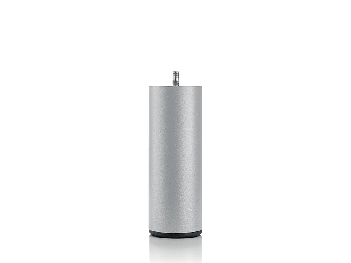 Jeu de 4 pieds de lit cylindriques - 2 lumineux + 2 métal noir - 16 cm