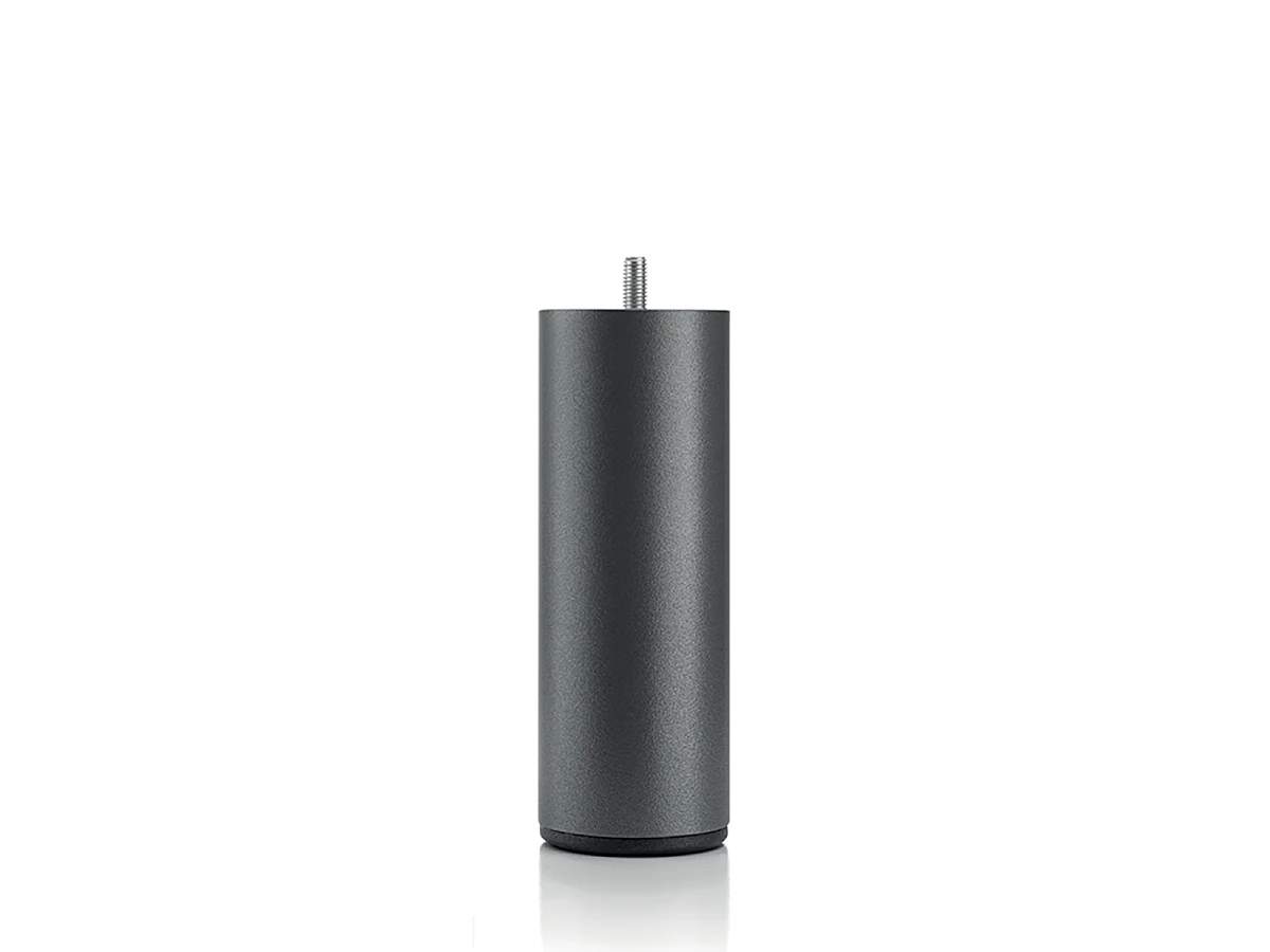 Jeu de 4 pieds de lit cylindriques - 2 lumineux + 2 métal noir - 16 cm