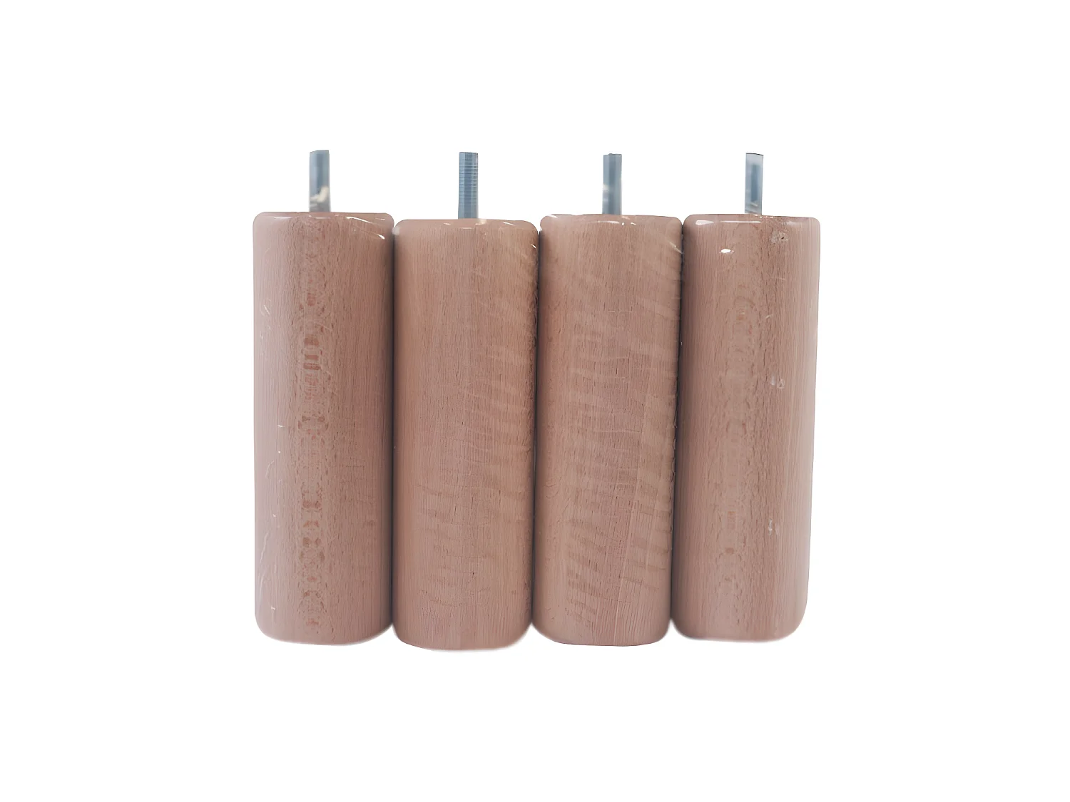 Jeu de 4 pieds en bois de 15 cm - pour sommiers tapissiers