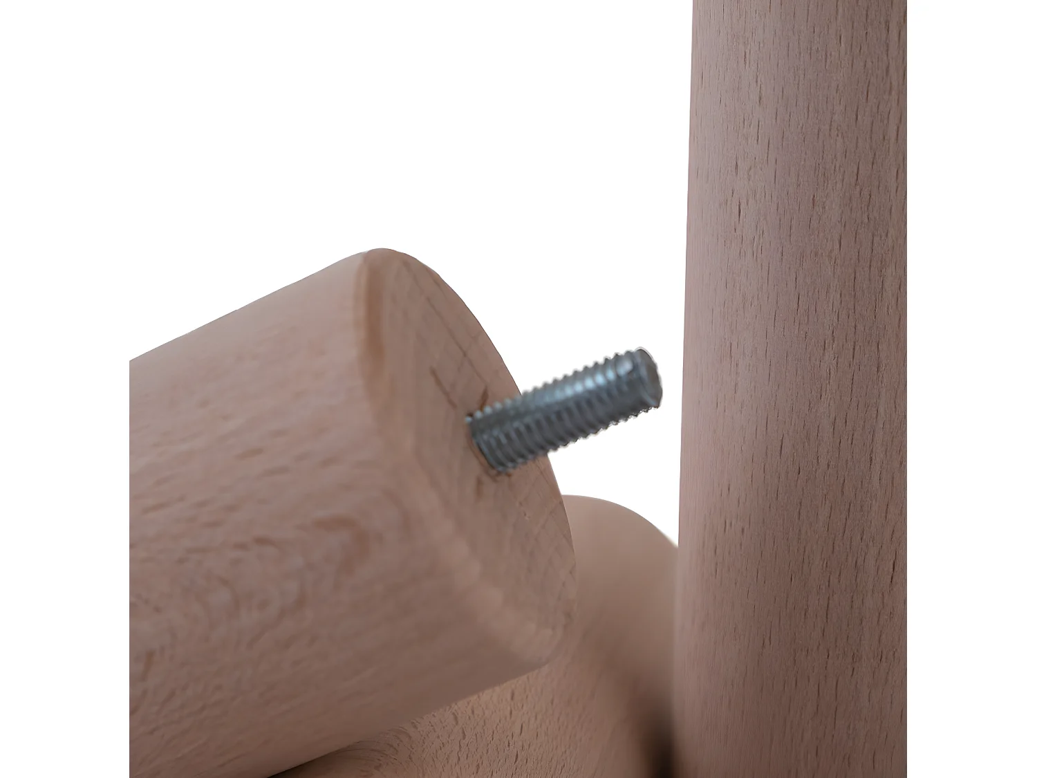 Jeu de 4 pieds en bois de 15 cm - pour sommiers tapissiers