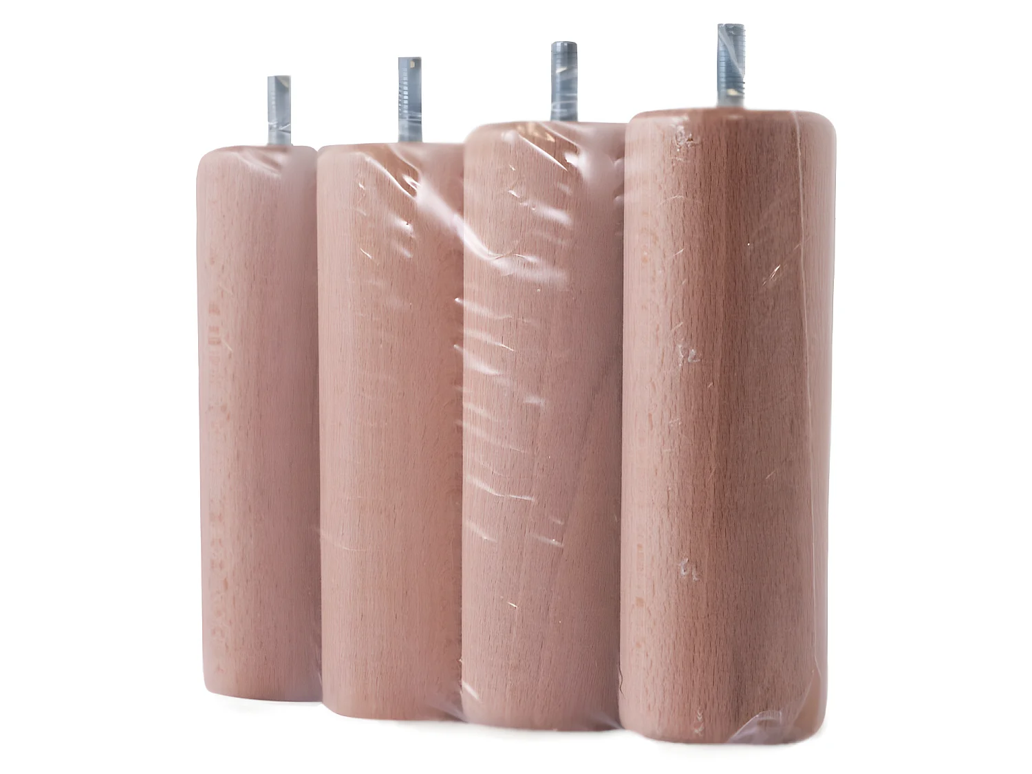 Jeu de 4 pieds en bois de 15 cm - pour sommiers tapissiers