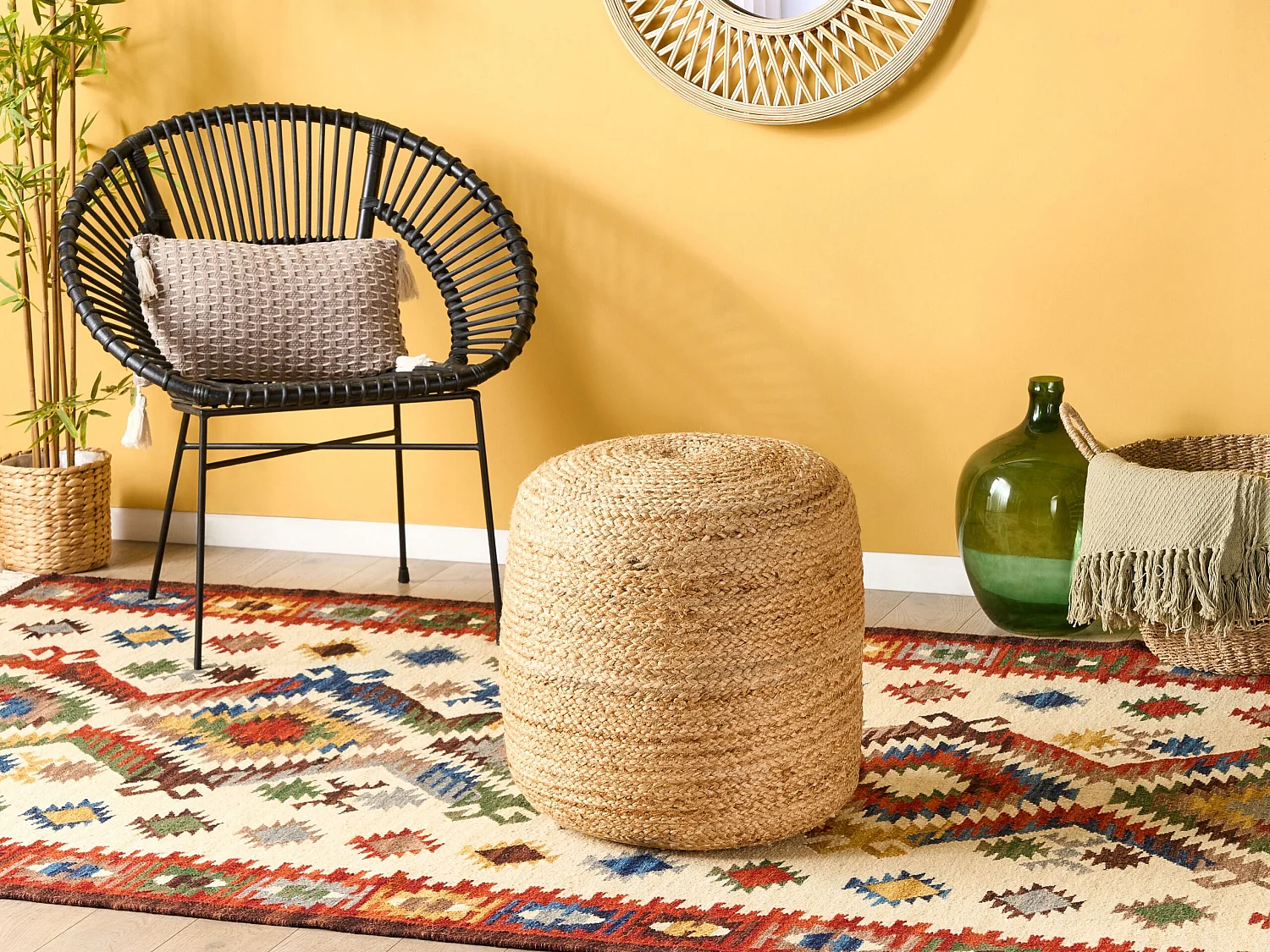 Pouf DALAMA Jute Beige sable