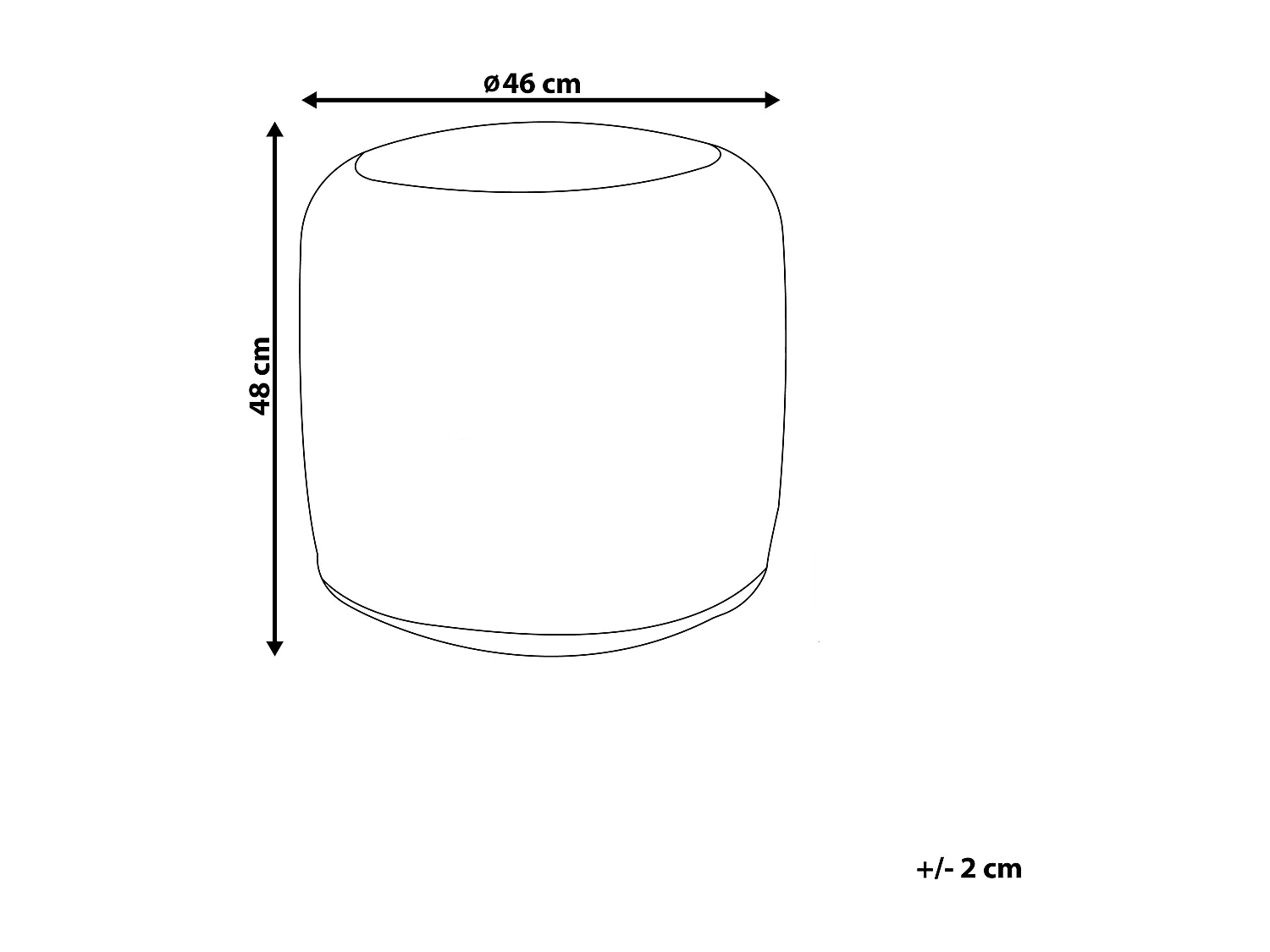 Indoor Pouf sandbeige Jute Füllung EPS rund ⌀ 46 cm Boho Dalama